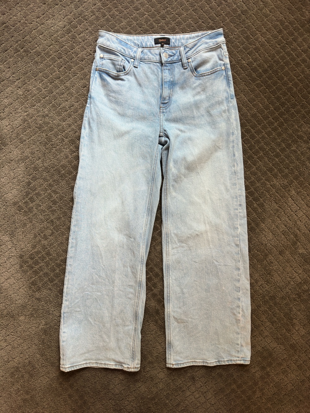 Quince Luna Stretch Straight-Leg Women's Jeans in Light Blue
